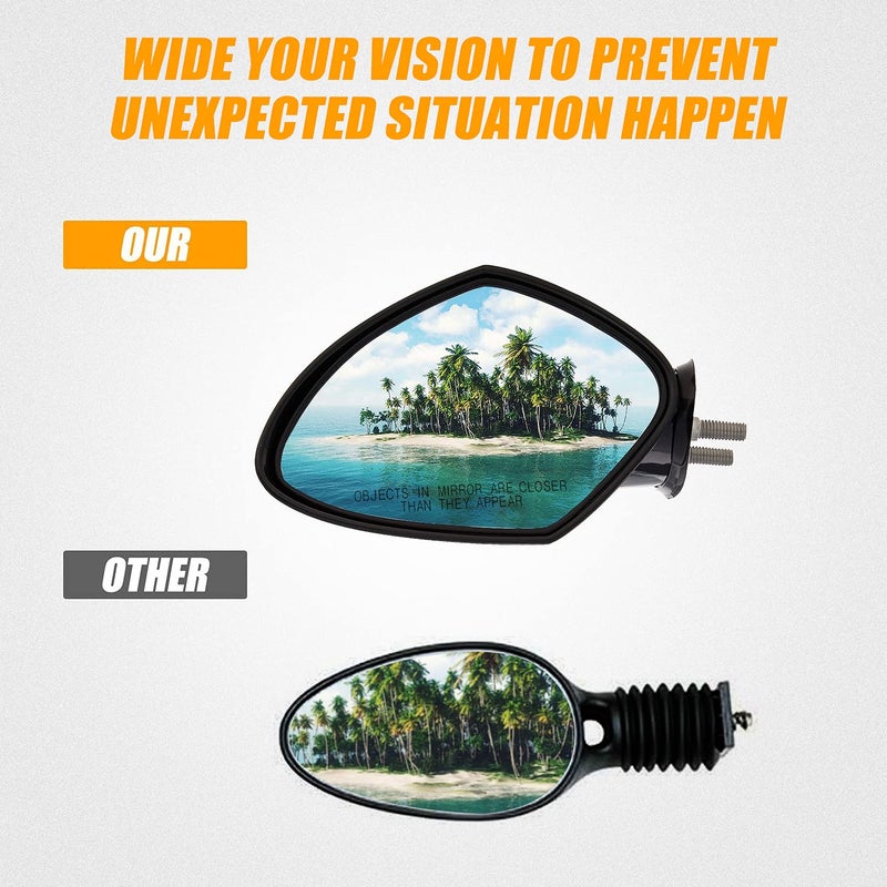 RANSOTO (Pair) Side Mirror Compatible with Yamaha WaveRunner VX110 VX Deluxe, VX Sport, VX Cruiser 2005-2009, Jet Ski Rear View Mirror Set Replacement, Driver & Passenger Side (Left & Right) - Image 3